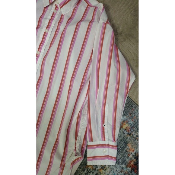 J Crew Women's Button Shirt Size 4 Pink/White Stripe Long Sleeve Lightweight... - Picture 5 of 11